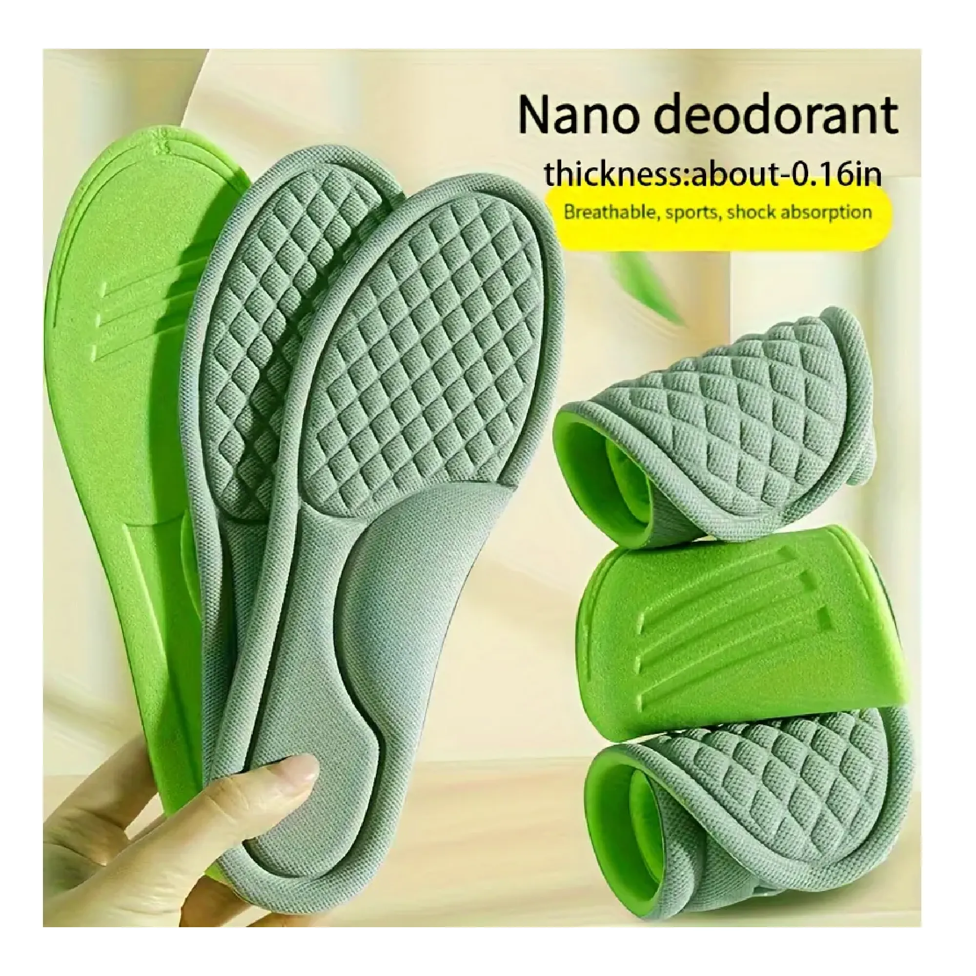 1 Pair Sports Insoles Soft Sole Men's Deodorization Massage Technology Insoles