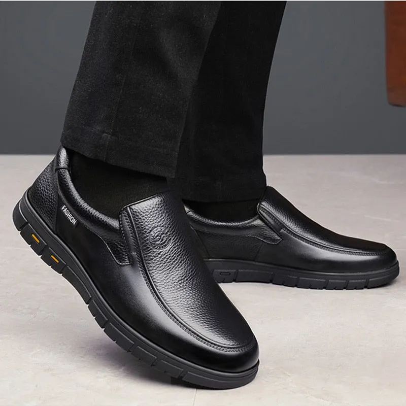 2020 Men's Genuine Leather Shoes Head Leather Soft Anti-slip Rubber Loafers Shoes Man Casual Shoes Zapatos Hombre