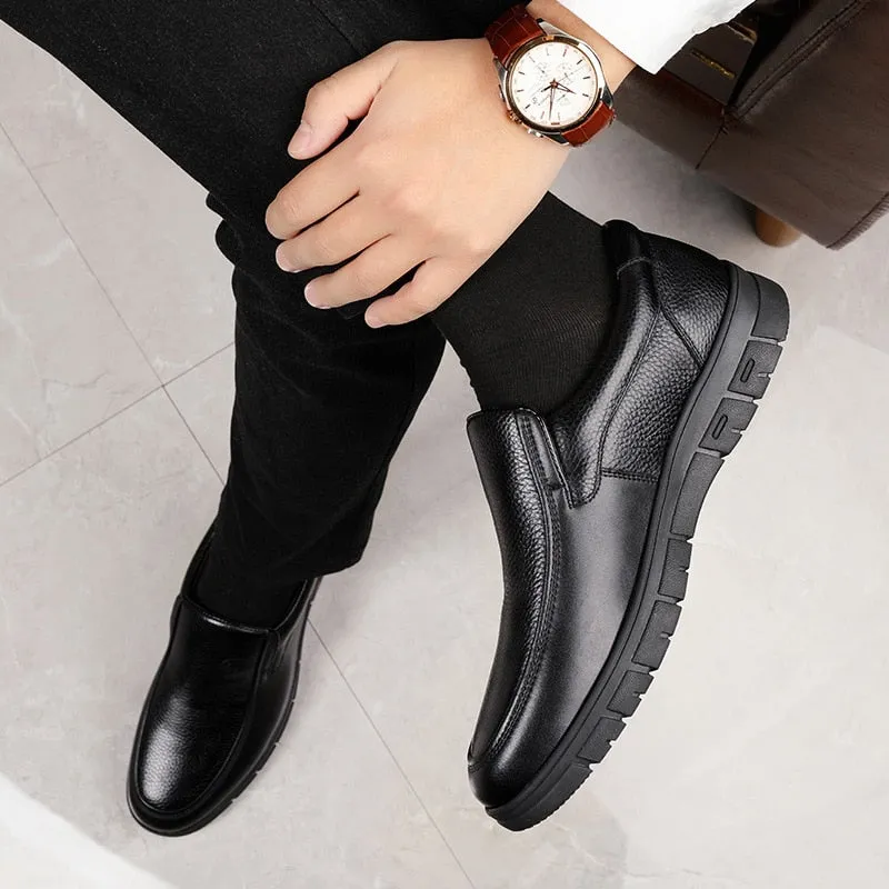 2020 Men's Genuine Leather Shoes Head Leather Soft Anti-slip Rubber Loafers Shoes Man Casual Shoes Zapatos Hombre