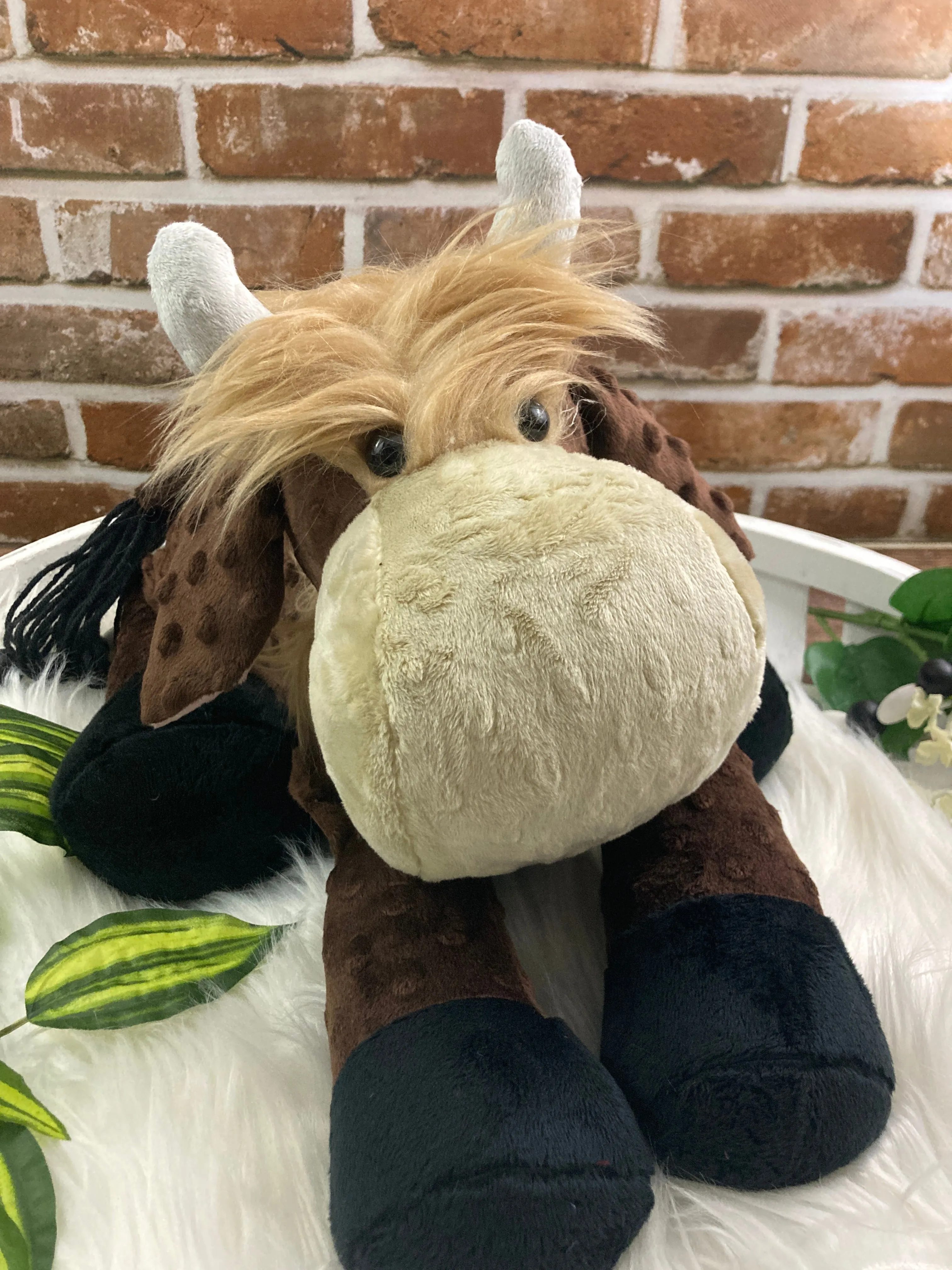 2lbs -10lbs Weighted Highland Cow Stuffed Minky Animal Lap Pad -for Comfort,  Anxiety and Stress Relief - Custom Made