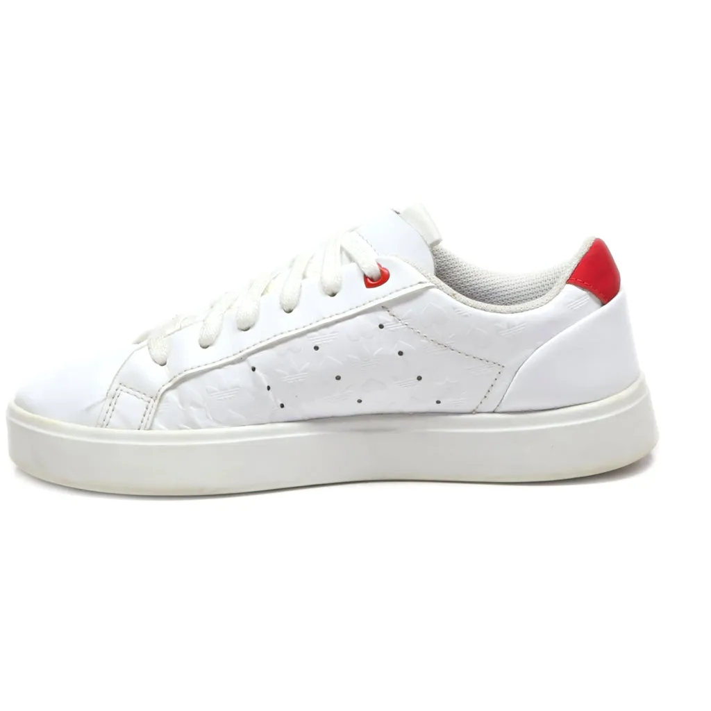 Adidas Low-Top Sneakers Leather White Colour For Women