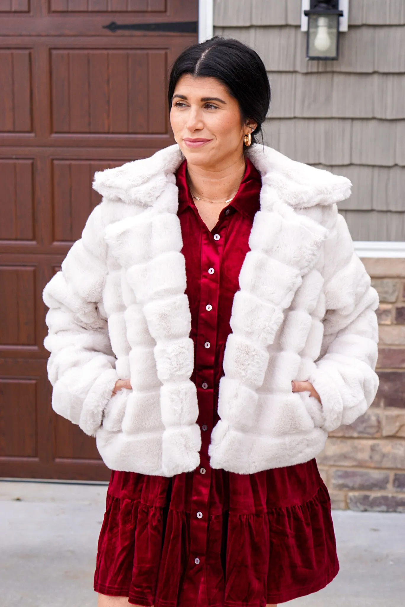 Arctic Glamour Cream Fur Jacket