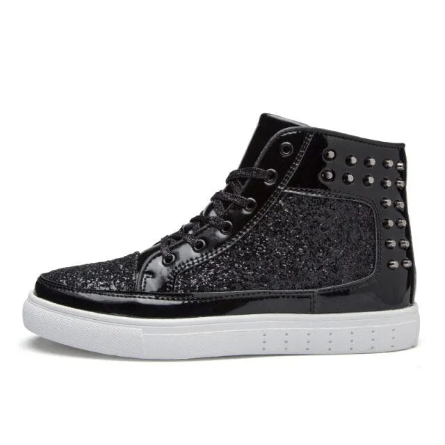 Ashoreshop Unisex Night Club Bling Attention High Top Sneakers