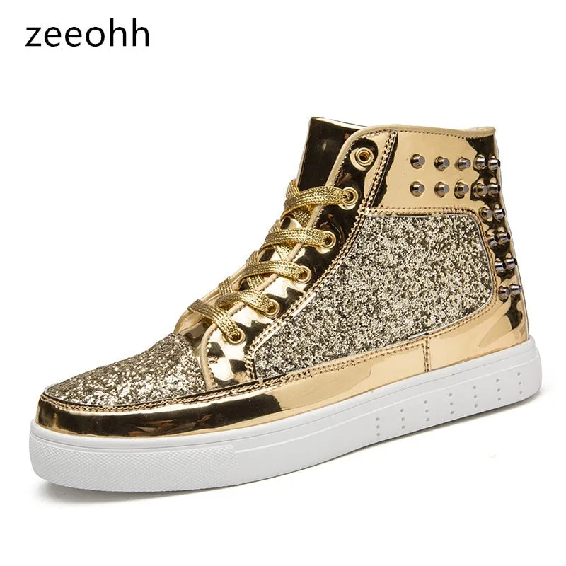 Ashoreshop Unisex Night Club Bling Attention High Top Sneakers