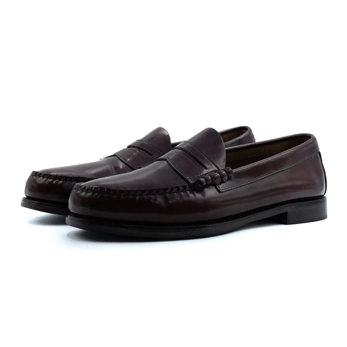 Bass Larson Weejuns Formal Slip Ons Leather Burgundy Colour For Men