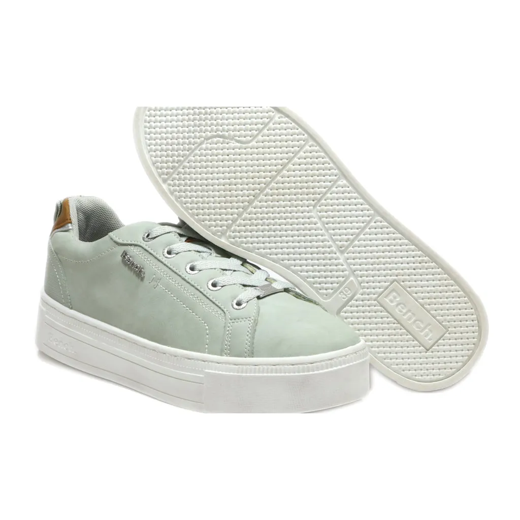 Bershka Low-Top Sneakers Leather Green Colour For Women