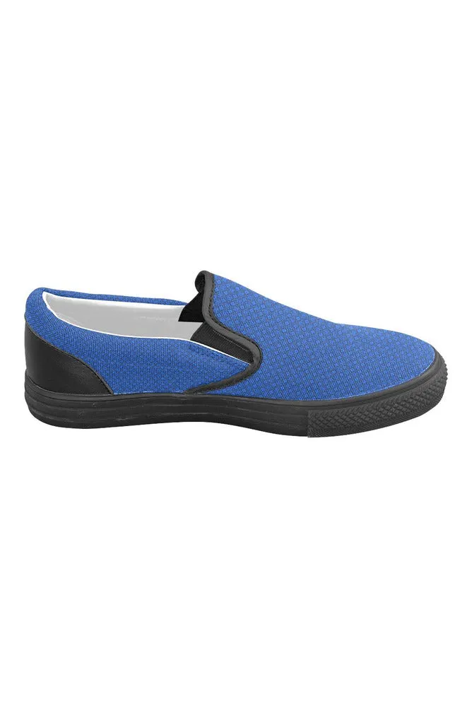 Blue Gearwork Men's Slip-on Canvas Shoes (Model 019)