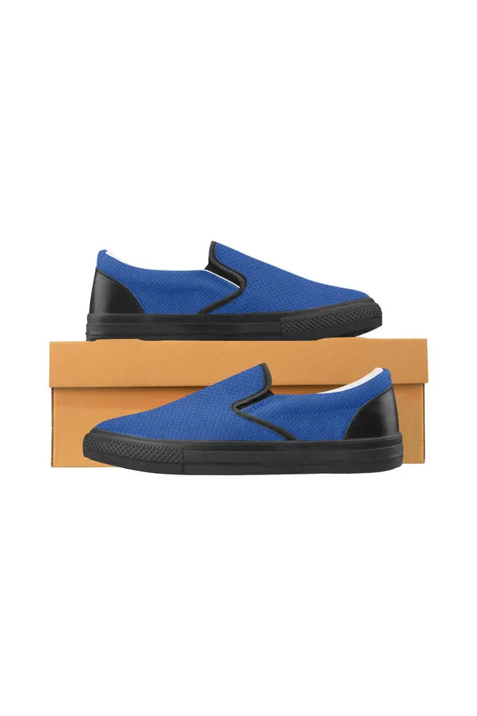 Blue Gearwork Men's Slip-on Canvas Shoes (Model 019)