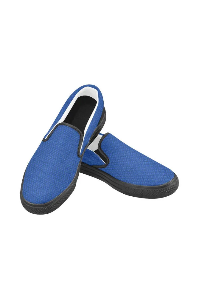 Blue Gearwork Men's Slip-on Canvas Shoes (Model 019)