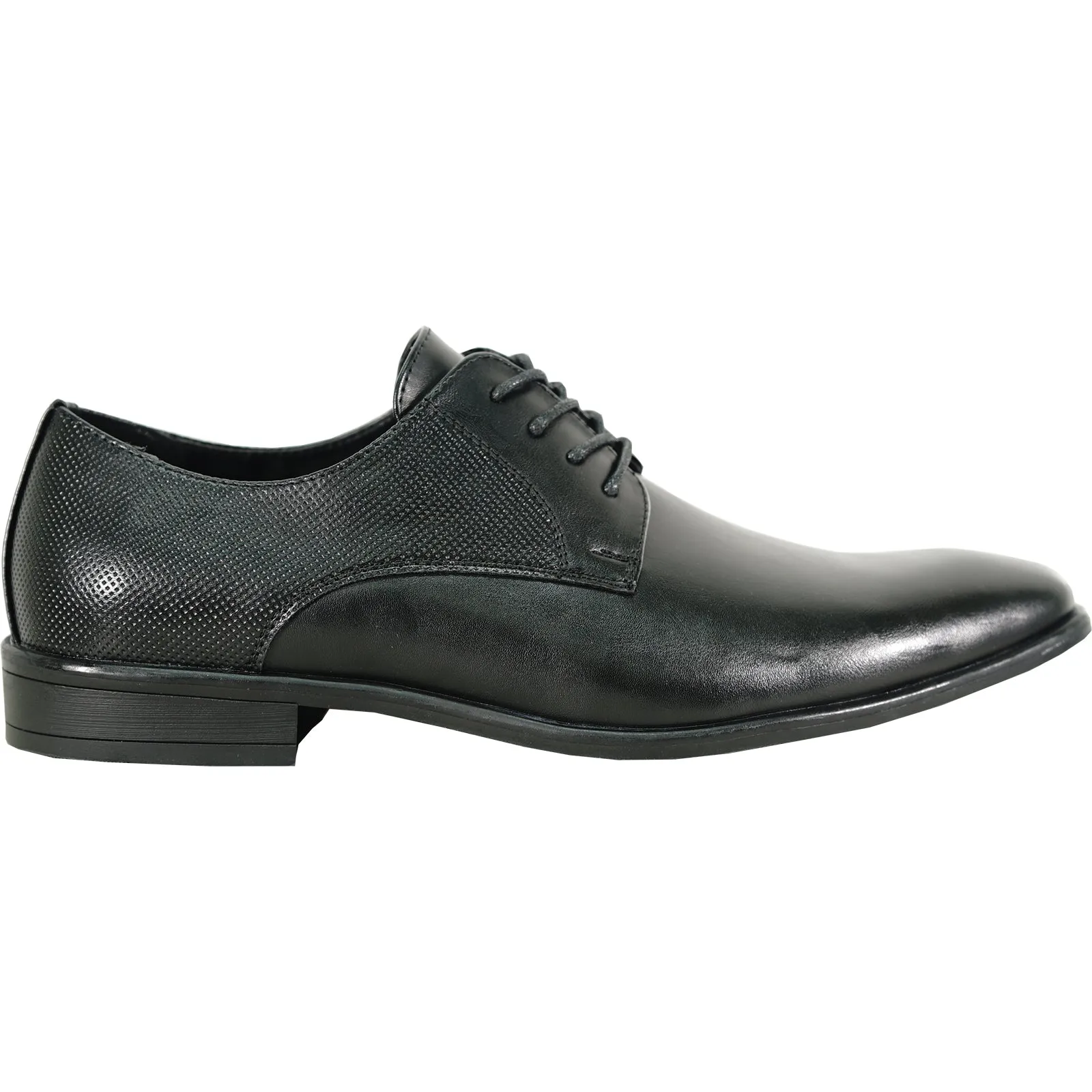 BRAVO Men Dress Shoe KING-7 Oxford Shoe BLACK - Medium and Wide Width Available