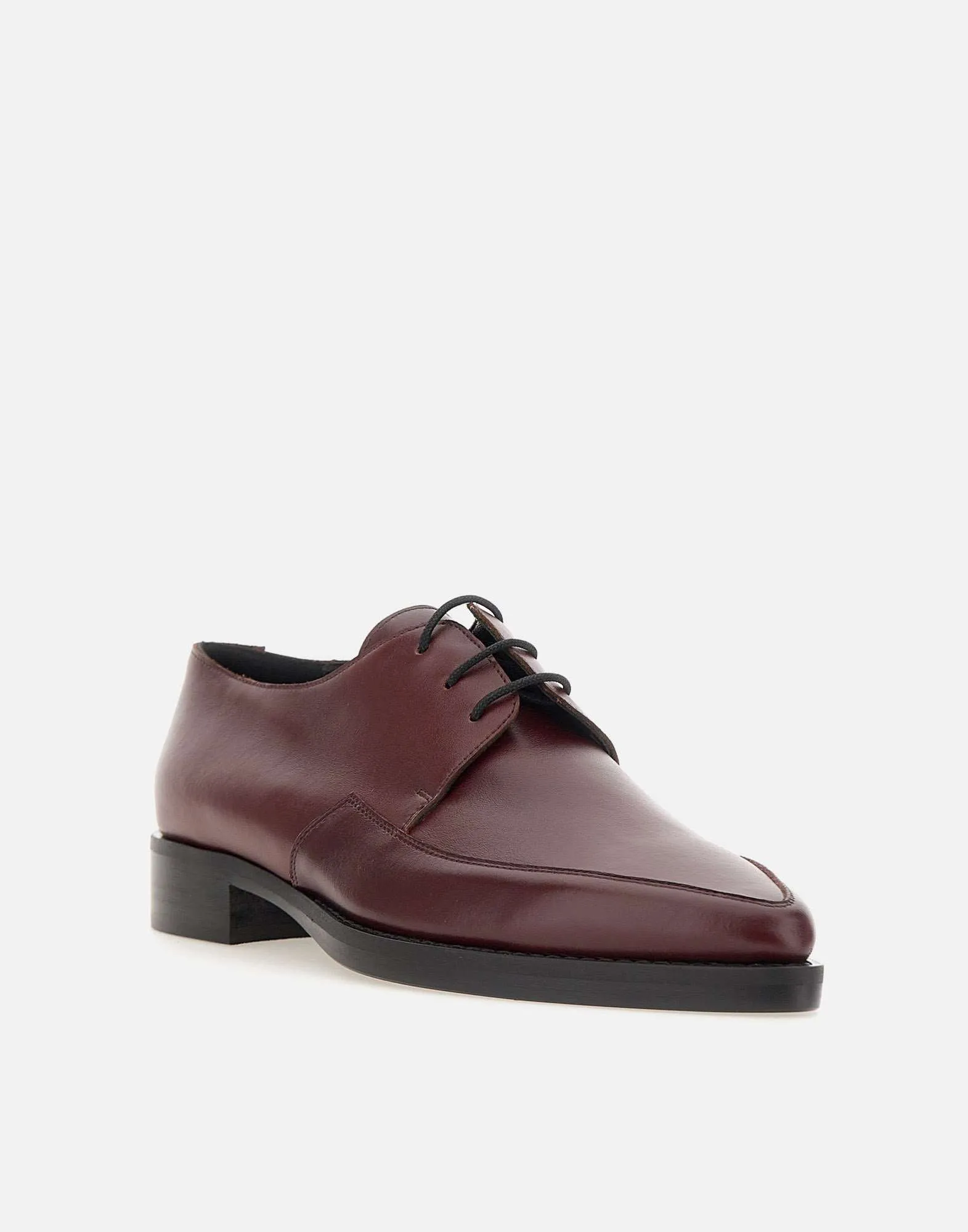 Burgundy Leather Oxford Shoes for Women