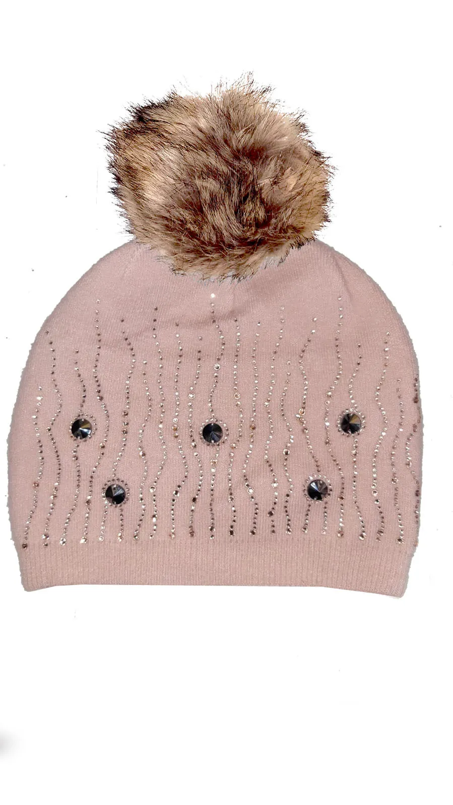 Caroline Sequin Sparkle Faux PomPom Hat - HL20-F18