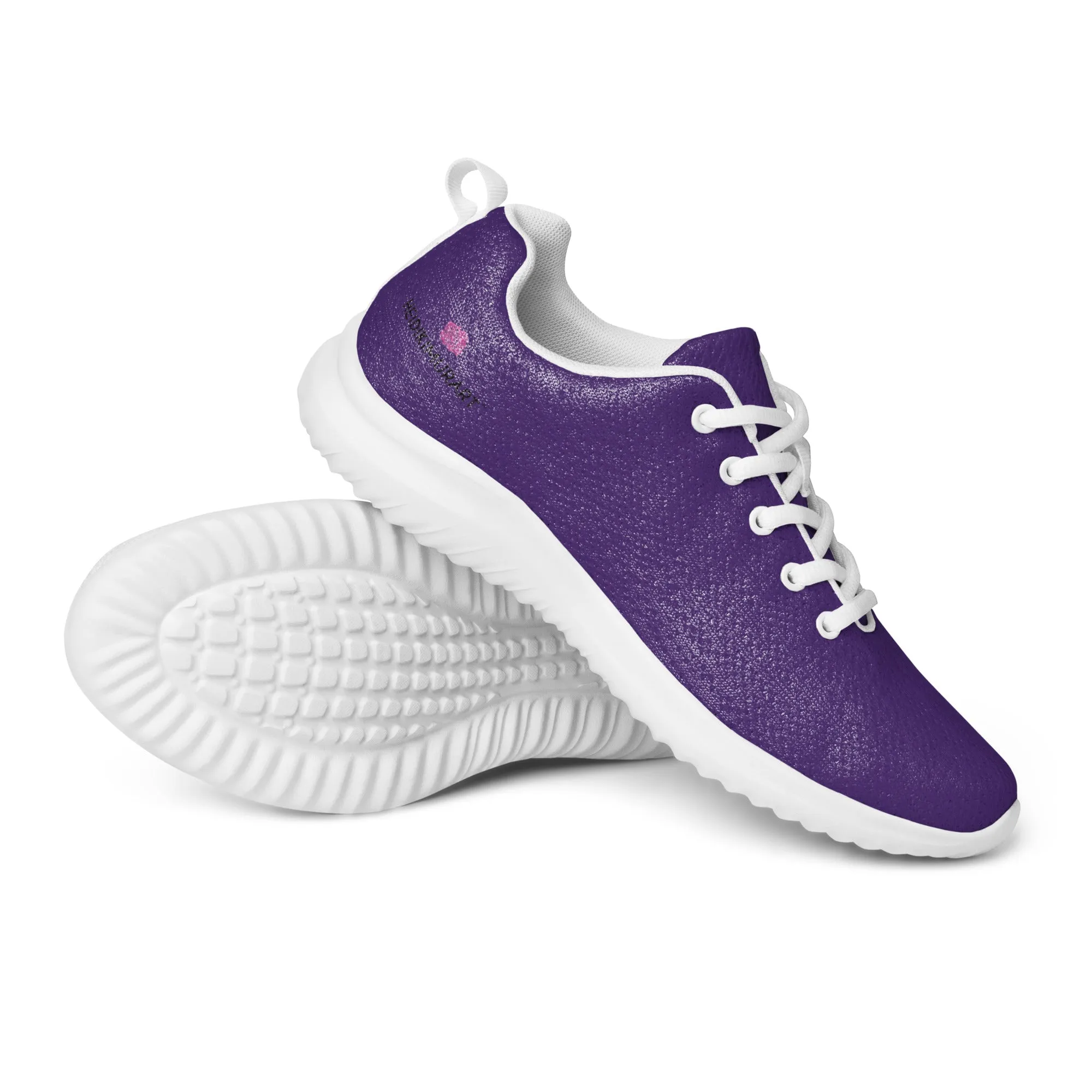 Dark Purple Color Men's Sneakers, Solid Color Modern Breathable Lightweight Men’s Athletic Shoes (US Size: 5-13)