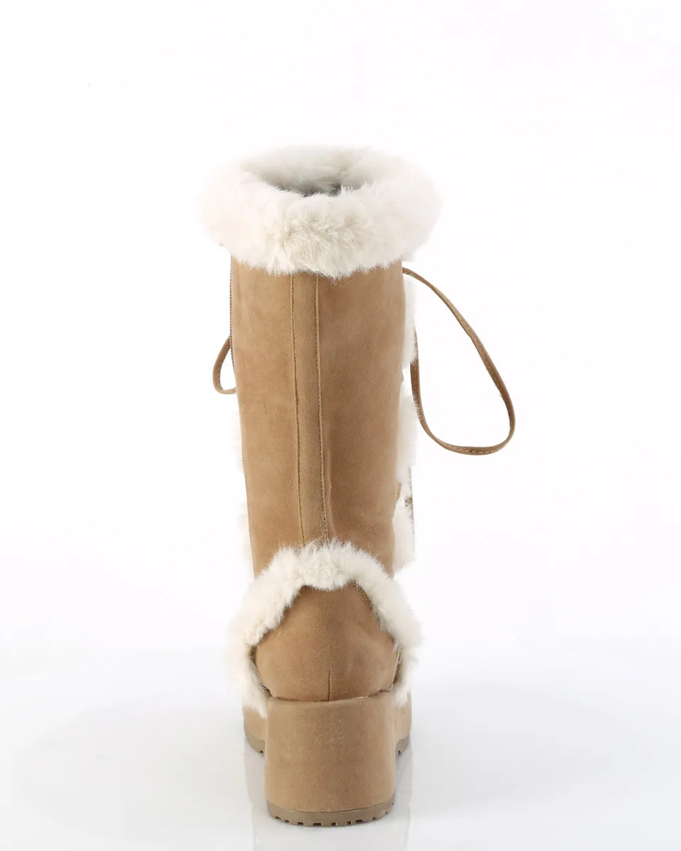 Demonia Brown Winter Solstice Faux Fur Boots