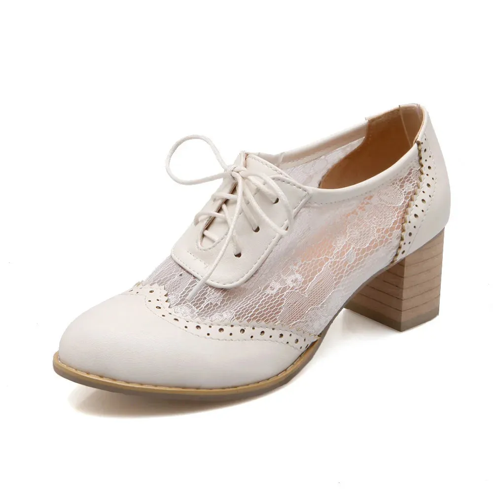 DIANE LOCKHART Oxford Lace Mesh Shoes