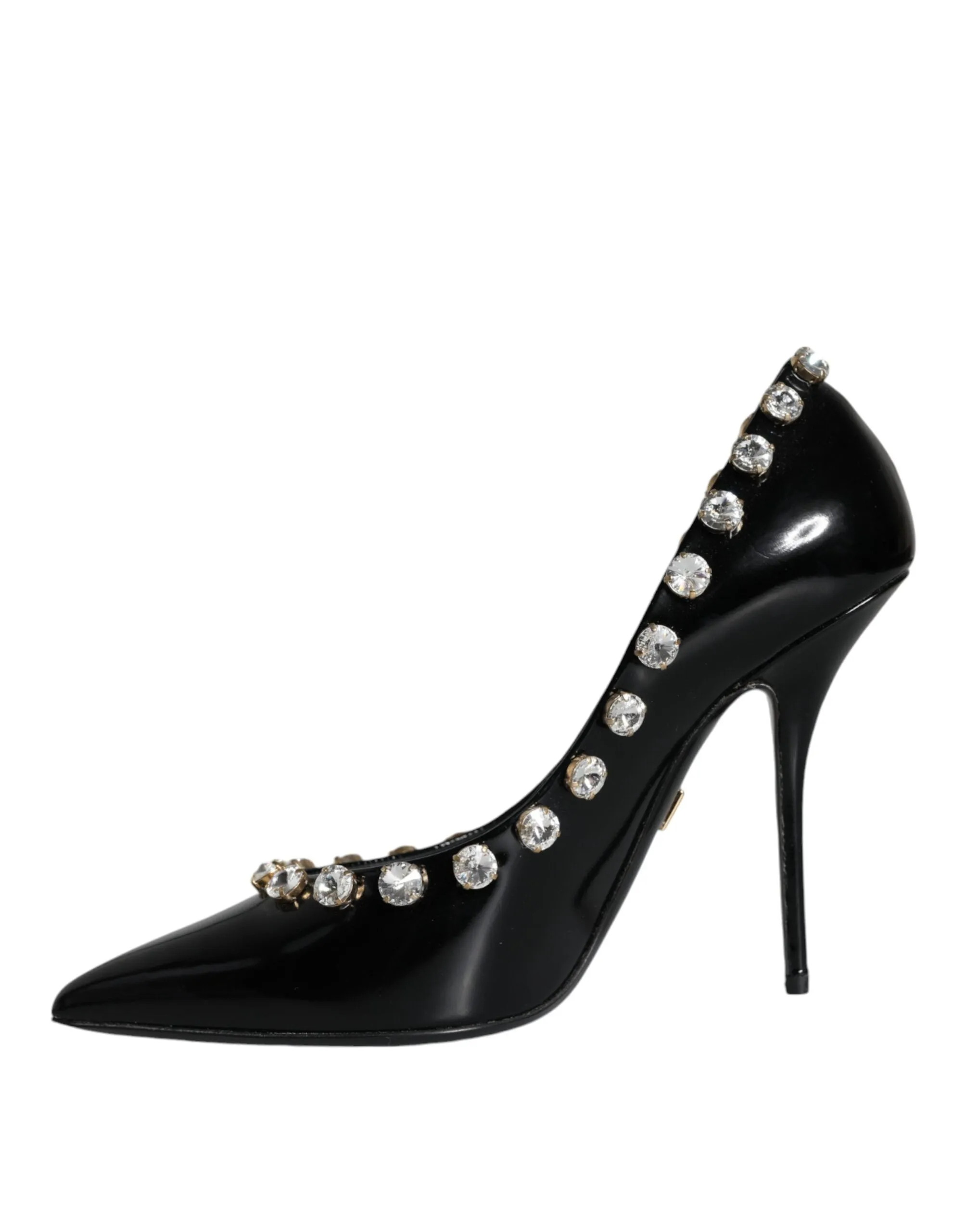 Dolce & Gabbana Crystal Pumps In Black Leather