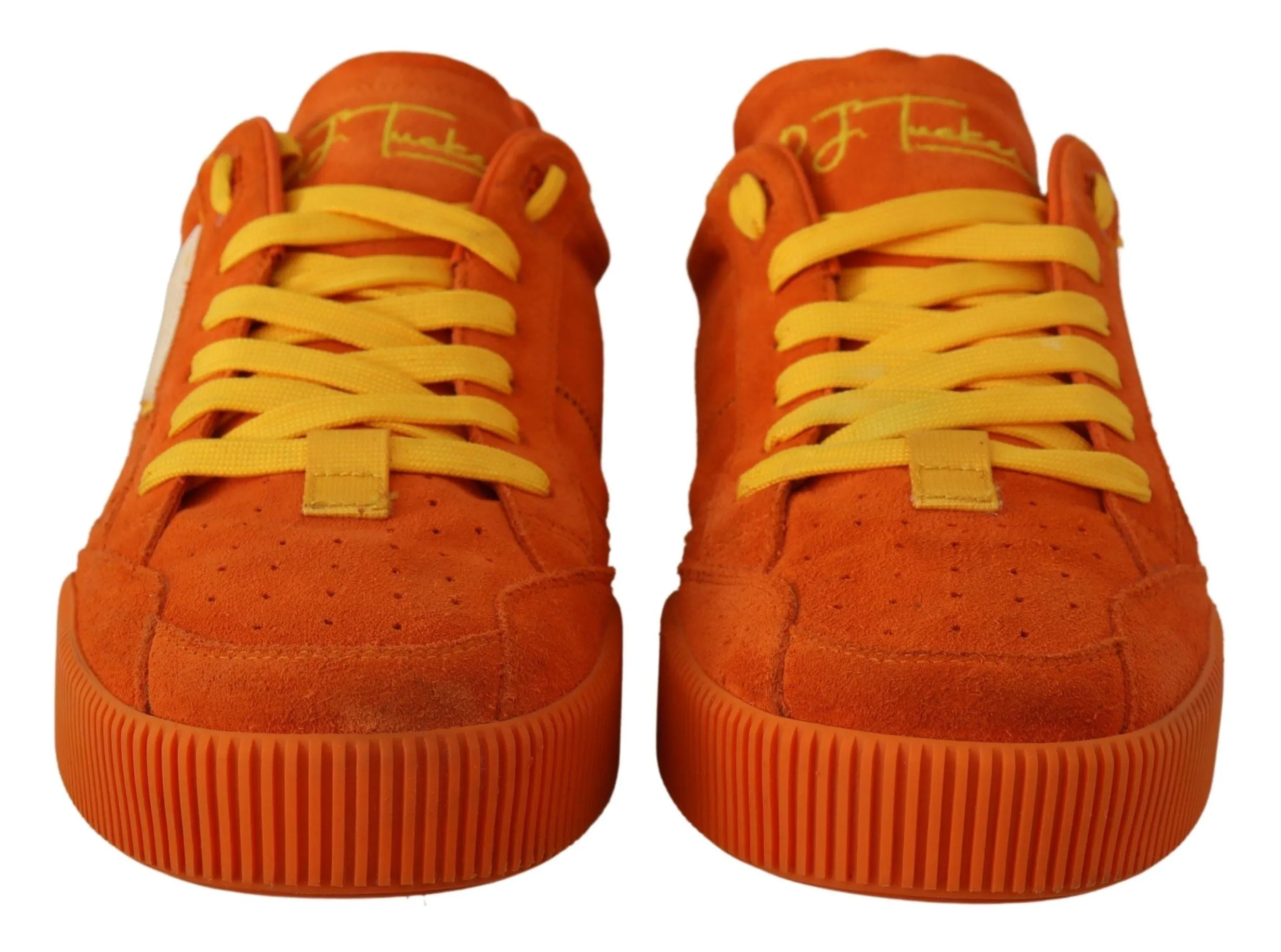 Dolce & Gabbana Orange Suede Italian Sneakers