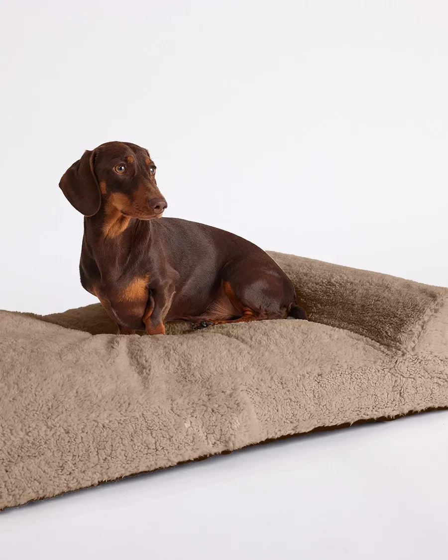 Faux Fur Pet Bed - Warm Grey