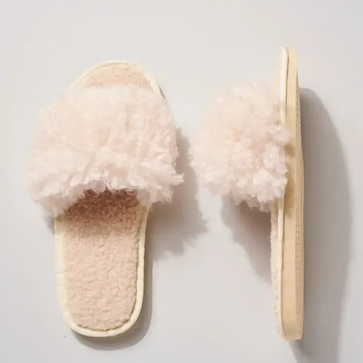 Faux Sherpa Furry Slippers