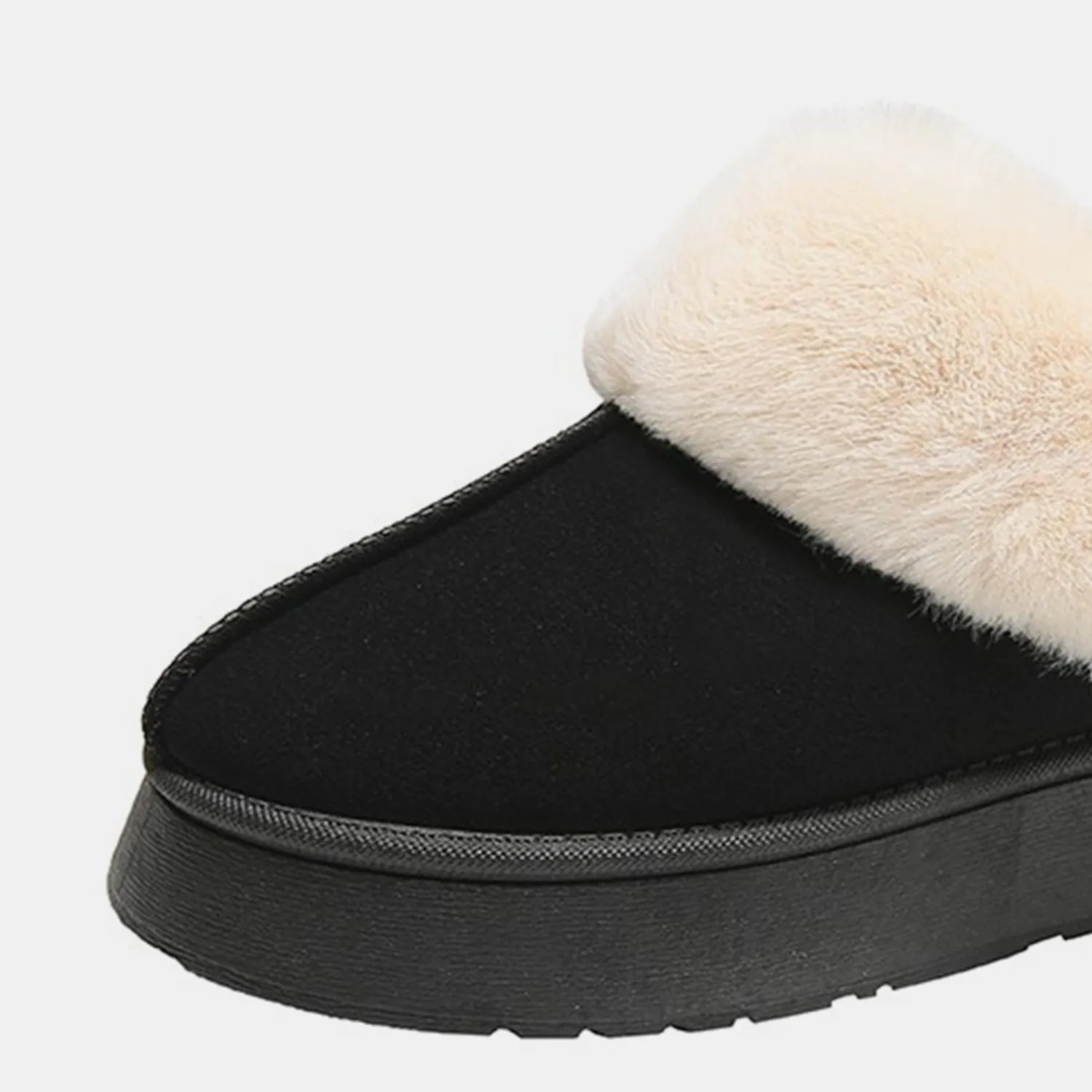 Furry Chunky Platform Slippers