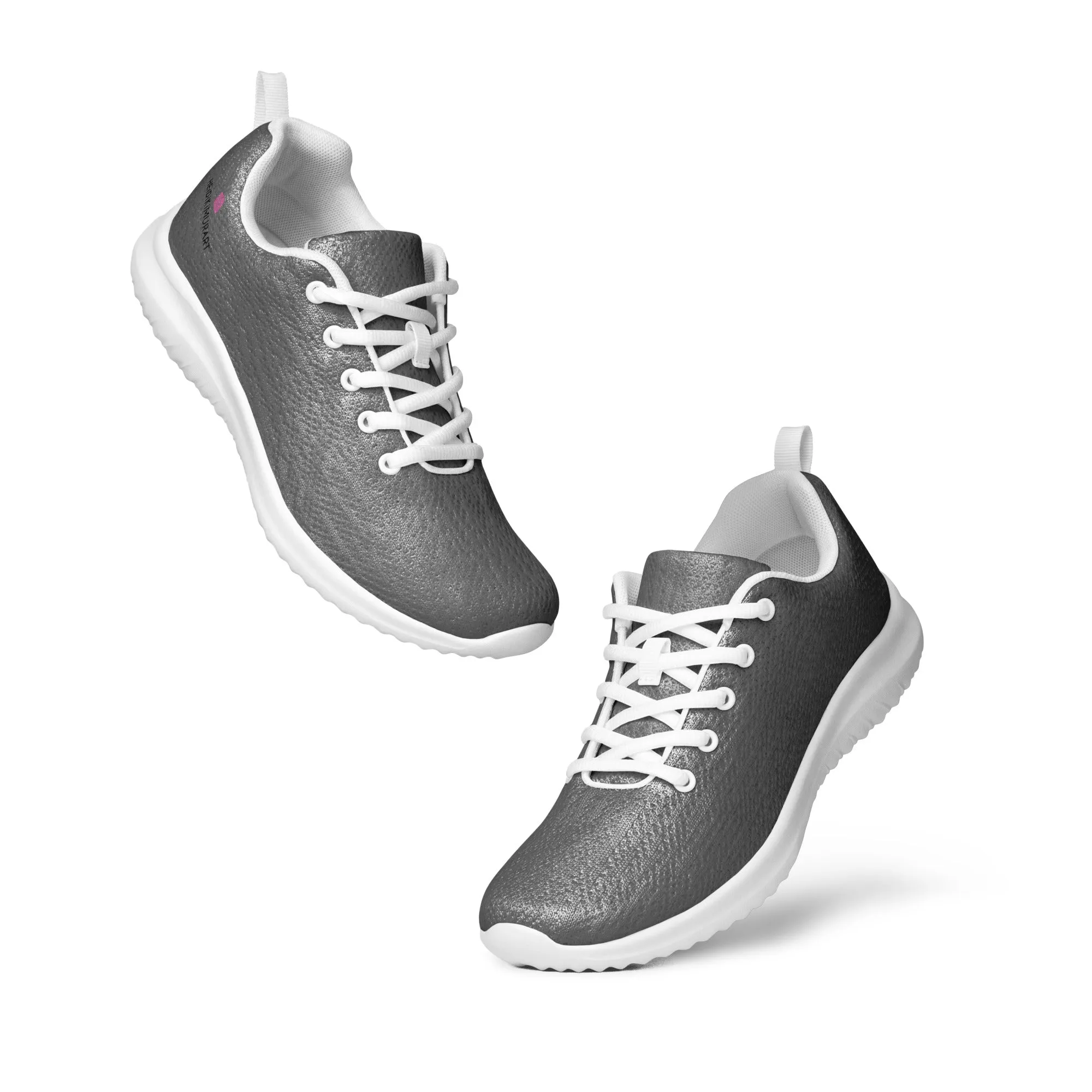 Grey Solid Color Men's Sneakers, Solid Color Modern Breathable Lightweight Men’s Athletic Shoes (US Size: 5-13)