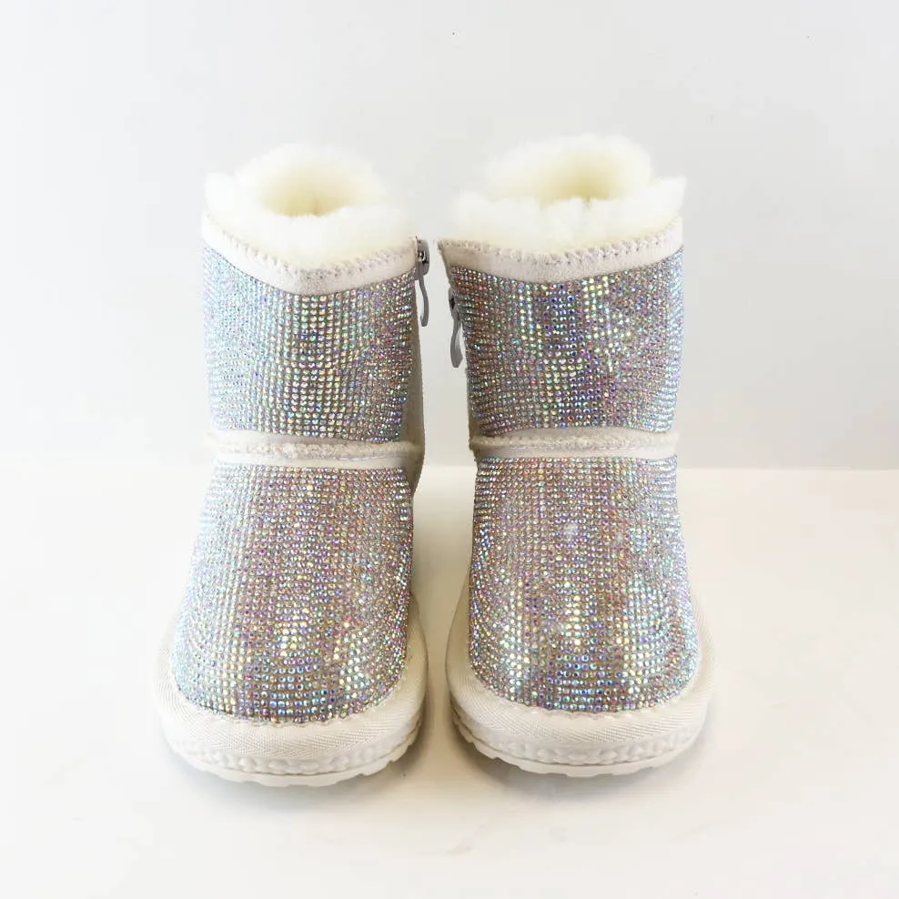 Handcrafted Rhinestone Boot With Fur