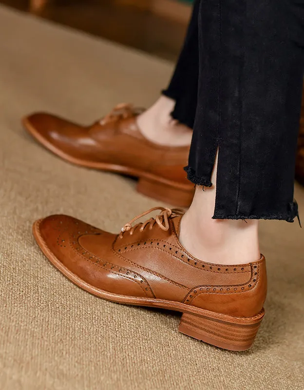 Handmade British Style Vintage Oxford Shoes