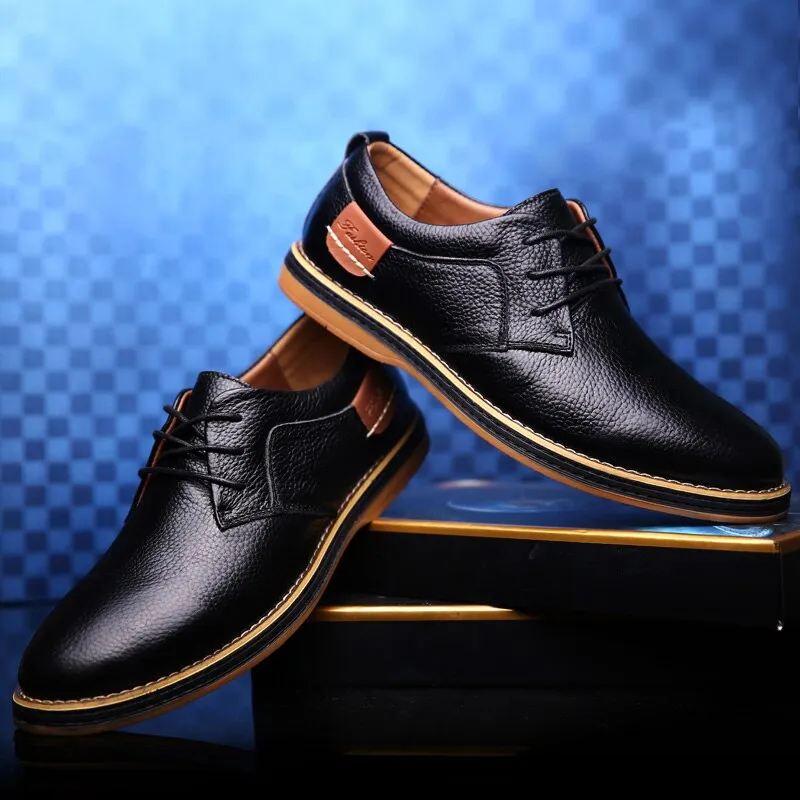 High Quality Black Formal Mens Casual Shoes Classic Oxford Genuine Leather Dress Shoes Men Brand Brogues Mens Moccasins Loafers