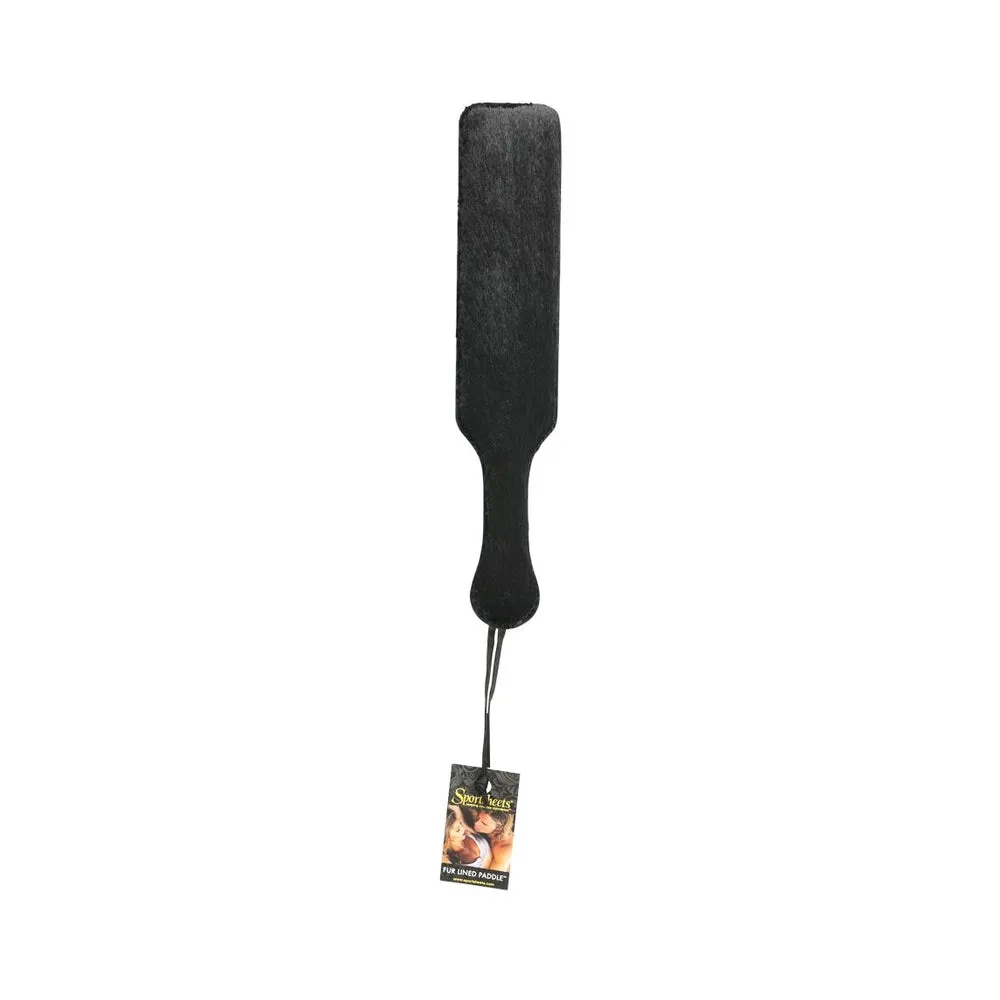 Leather Paddle With Black Fur