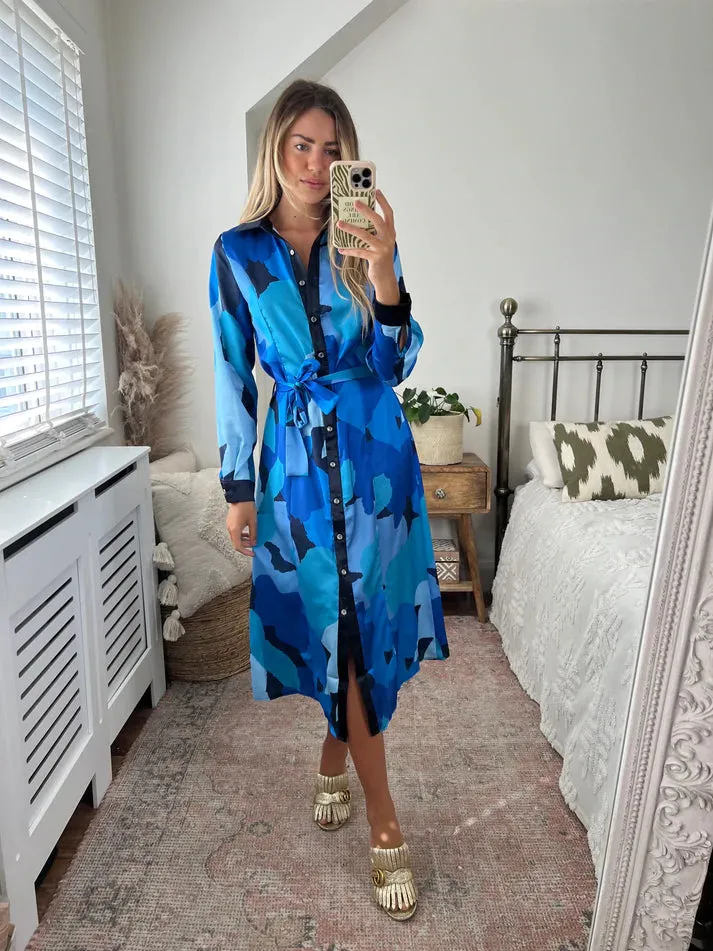 Love And Joy London Long Sleeve Midi Shirt Dress