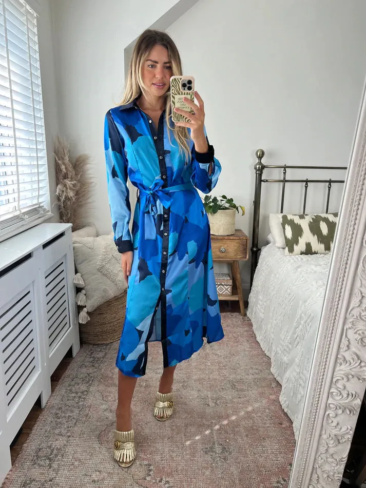 Love And Joy London Long Sleeve Midi Shirt Dress