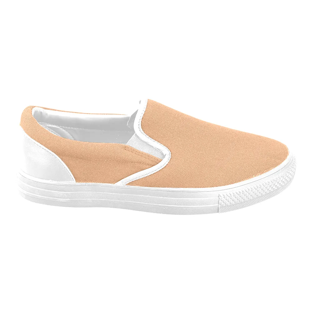 Men's Big Size Zesty Orange Solids Print Slip-on Canvas Shoes