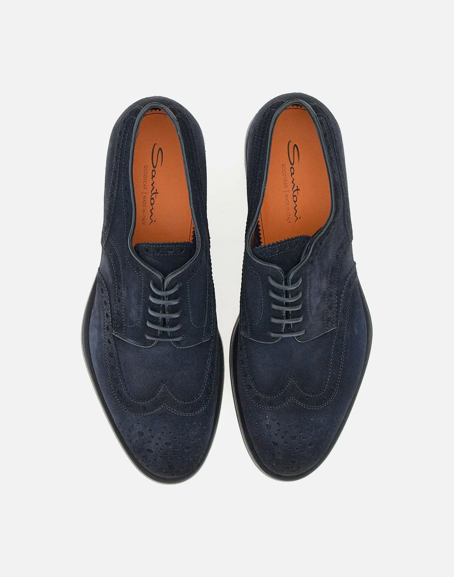 Midnight Blue Suede Lace-Up Oxfords