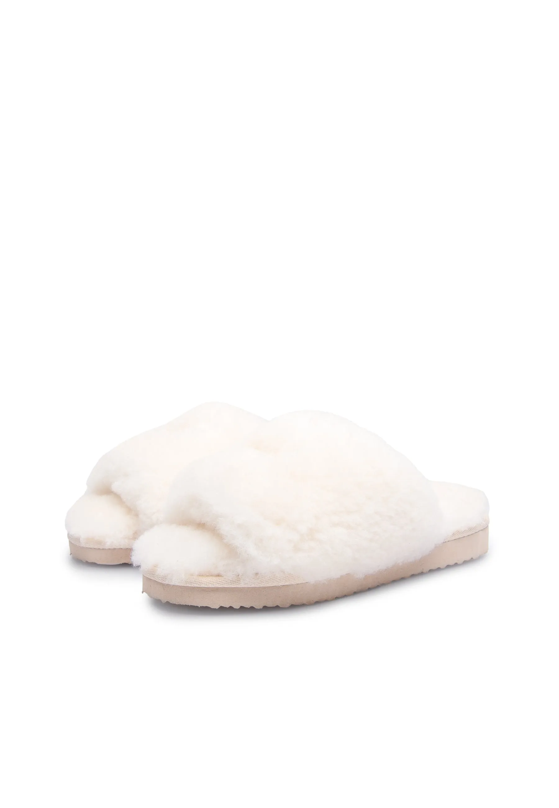 Miriam Off White Fur Slippers