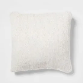 New - Euro Luxe Faux Fur Decorative Throw Pillow Cream - Threshold