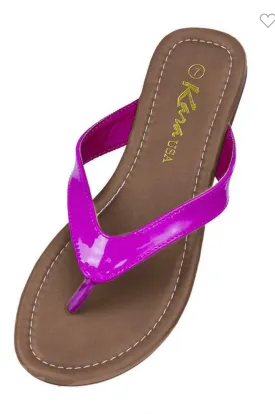 Pink Patent Flip Flops