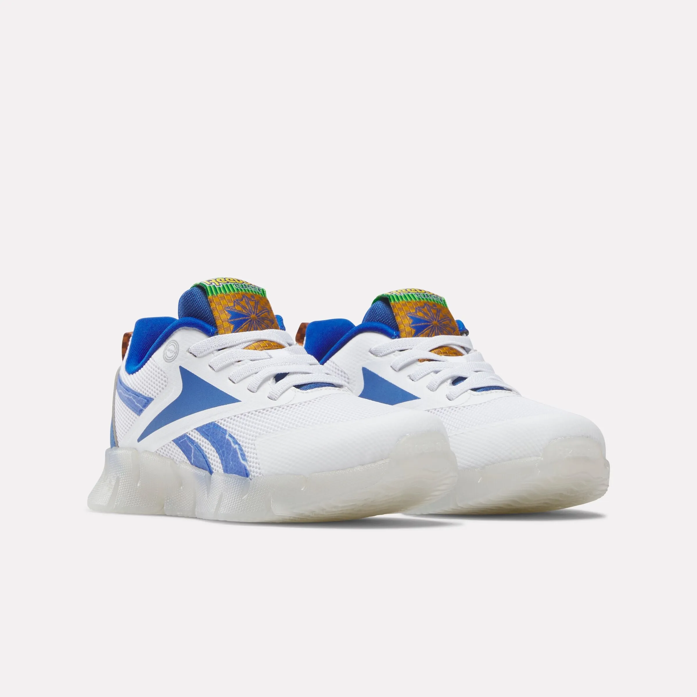 Reebok X Sonic Zig 'n' Glow Elastic Lace Shoes - Preschool White/Blue