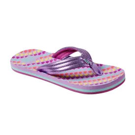 Reef Kids Ahi Flip Flop - Lavender Hearts