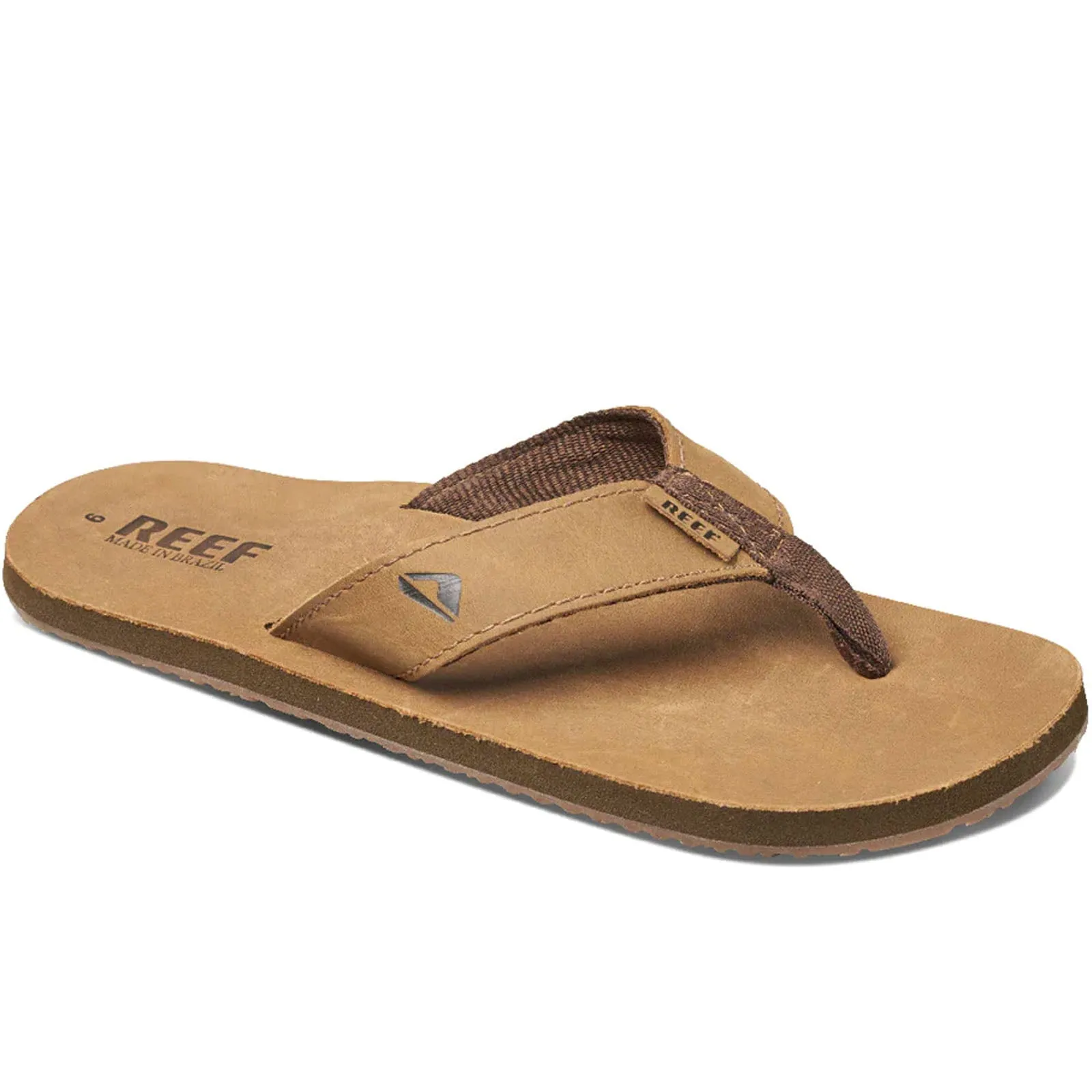 Reef Leather Smoothy Flip Flops - Bronze