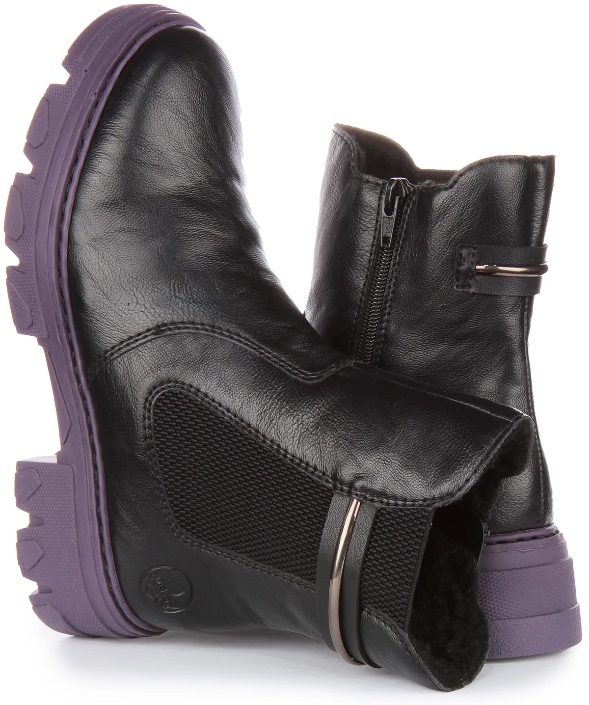 Rieker 74690-00 In Black Purple For Women