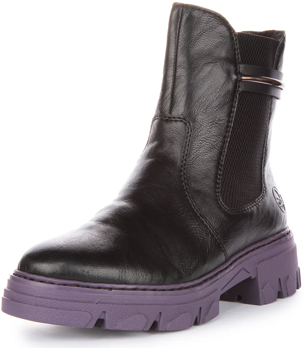 Rieker 74690-00 In Black Purple For Women