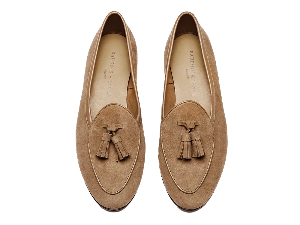 Sagan Classic Tassel Loafers in Sahara Asteria Suede