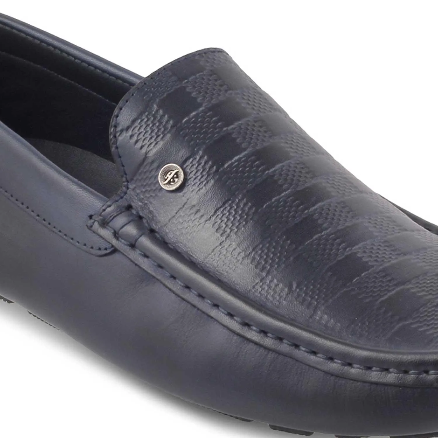 The Kloaf Blue Men's Leather Driving Loafers Tresmode