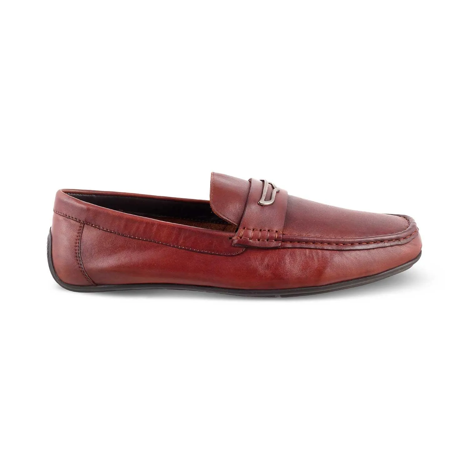 The Yodry Tan Men's Leather Driving Loafers Tresmode