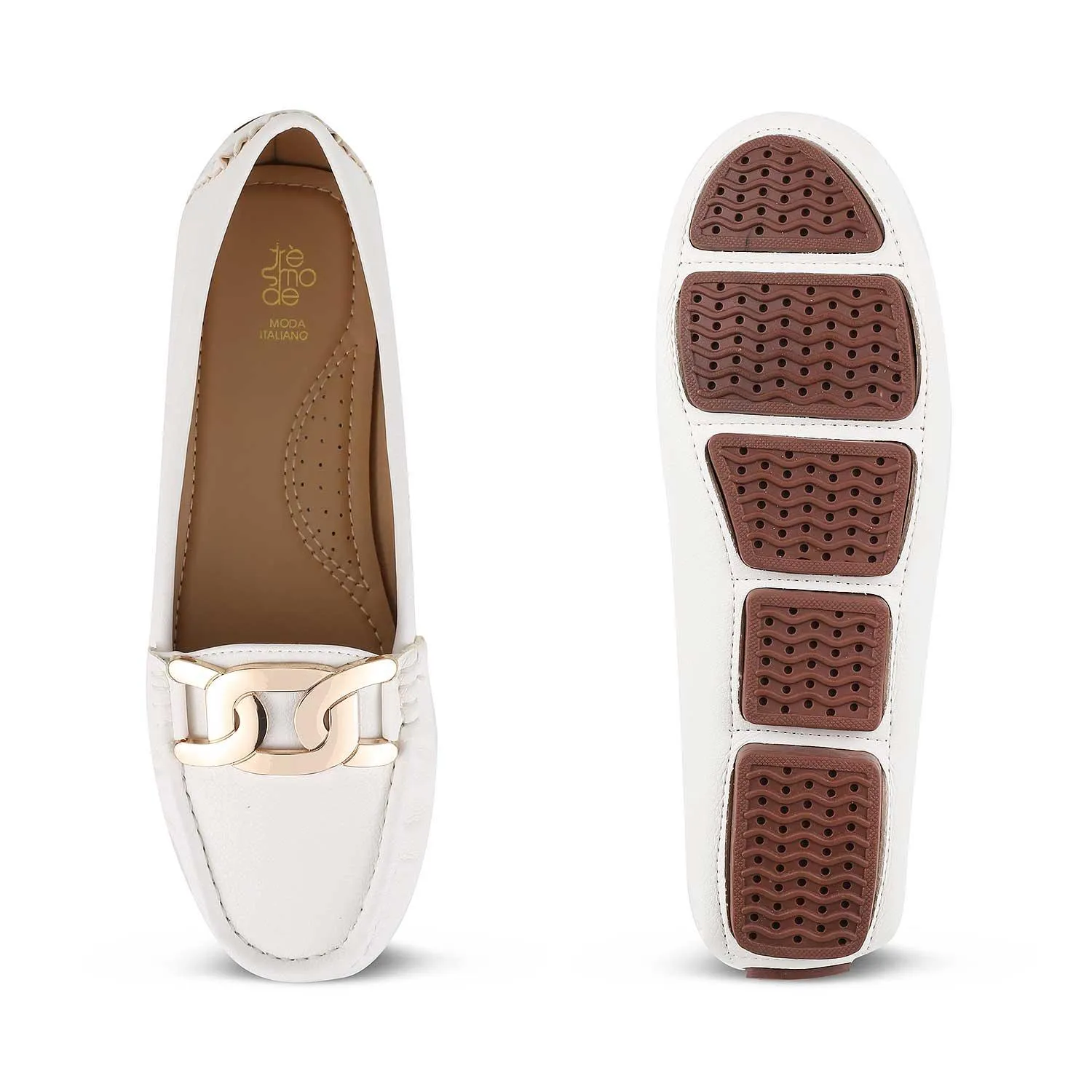 The Yon-New White Women's Dress Loafers Tresmode