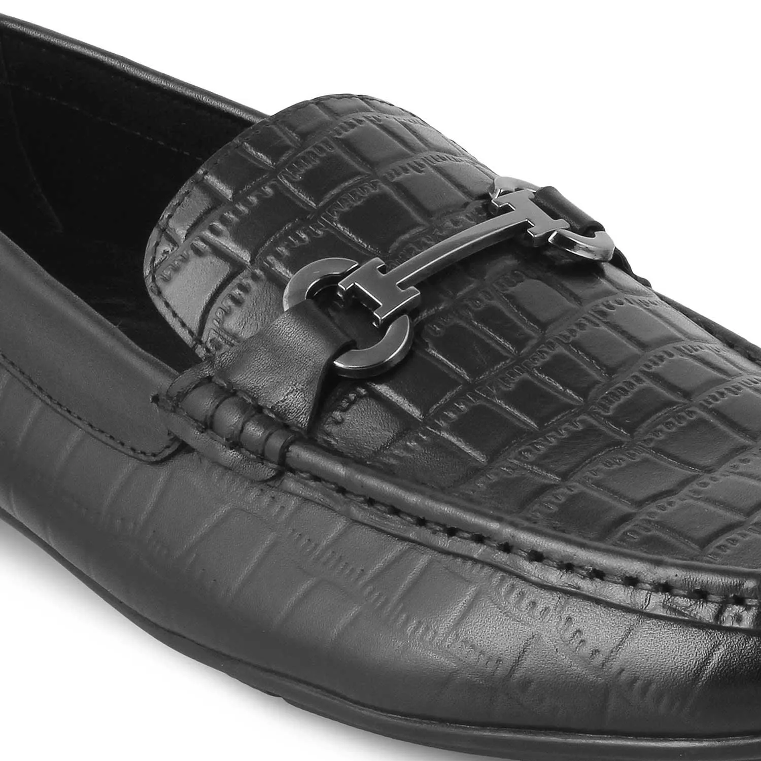 The Yoxile Black Men's Leather Driving Loafers Tresmode