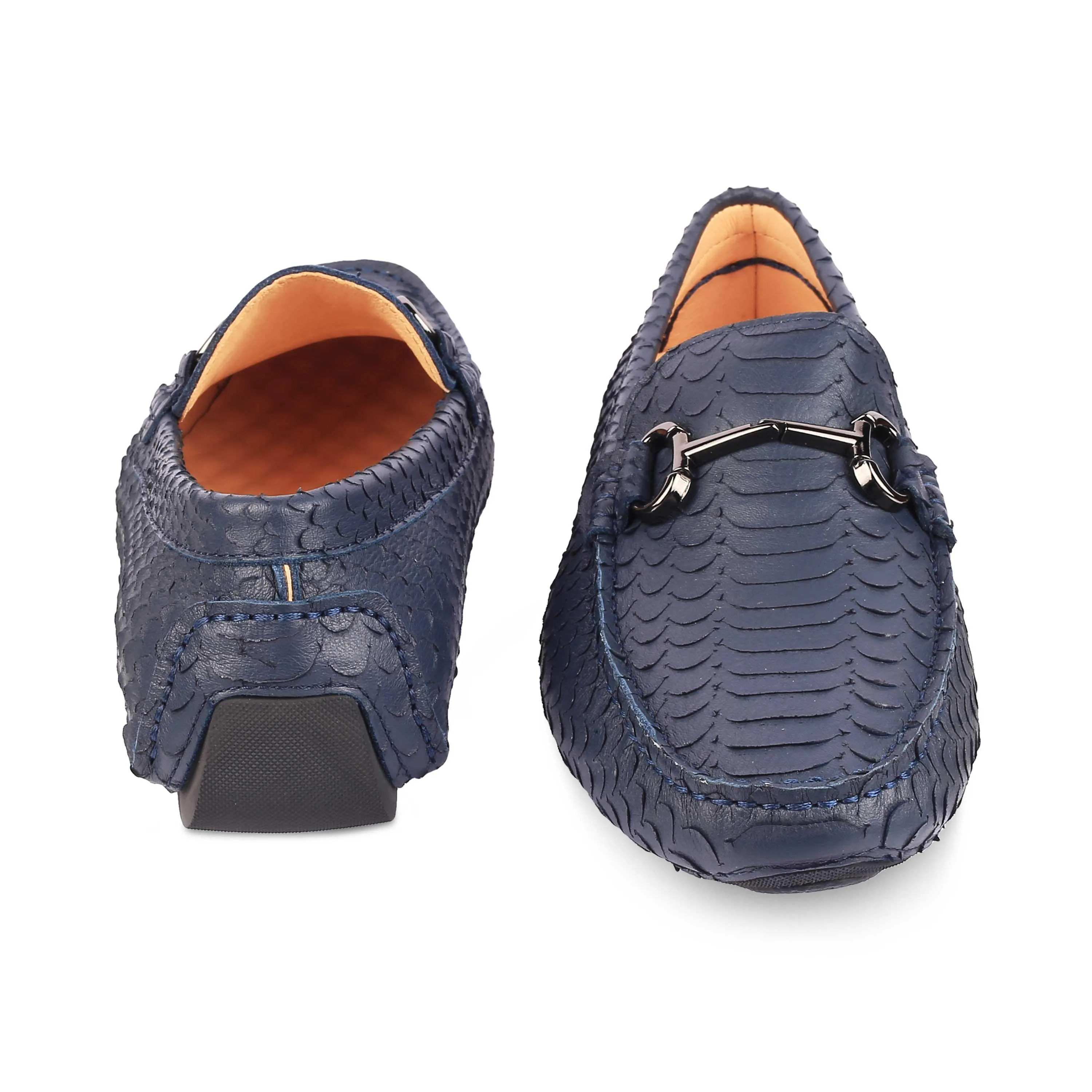 Tresmode Sofi Blue Men's Leather Driving Loafers