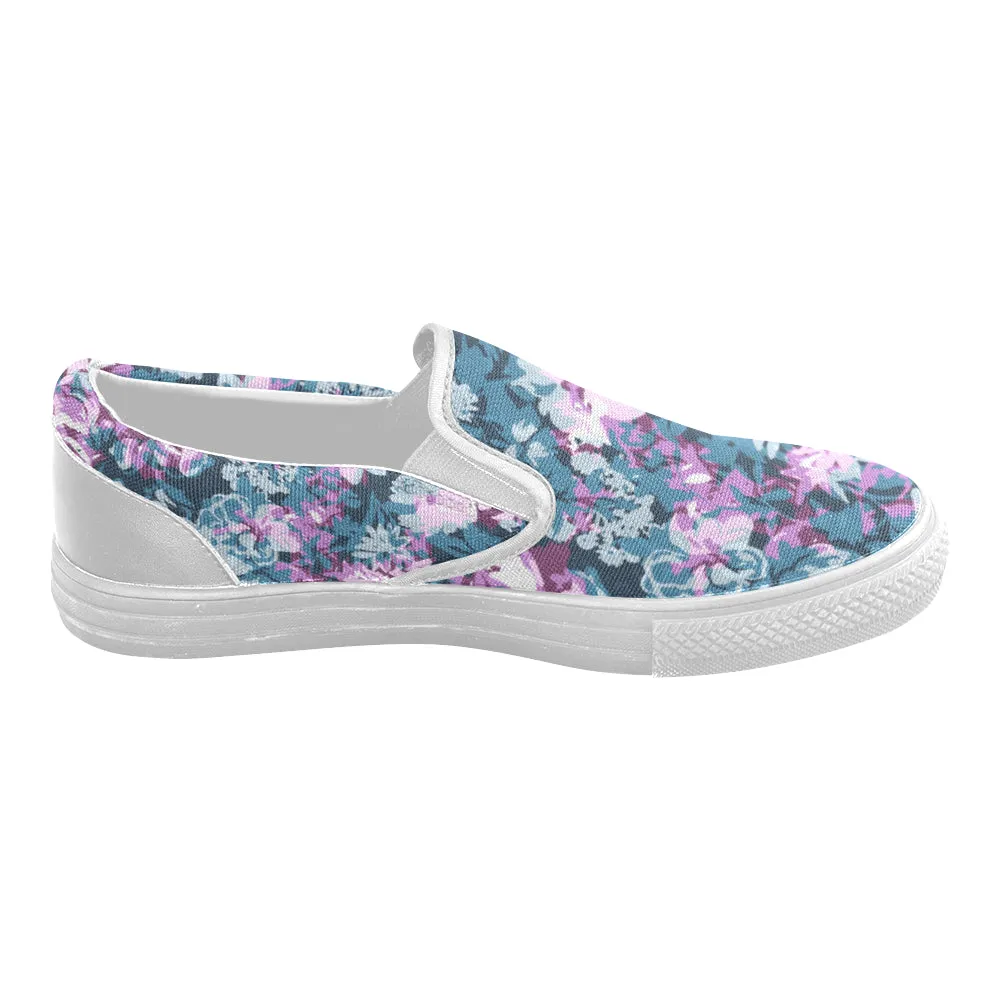 Women's Blossom Floral Print Canvas Slip-on Shoes