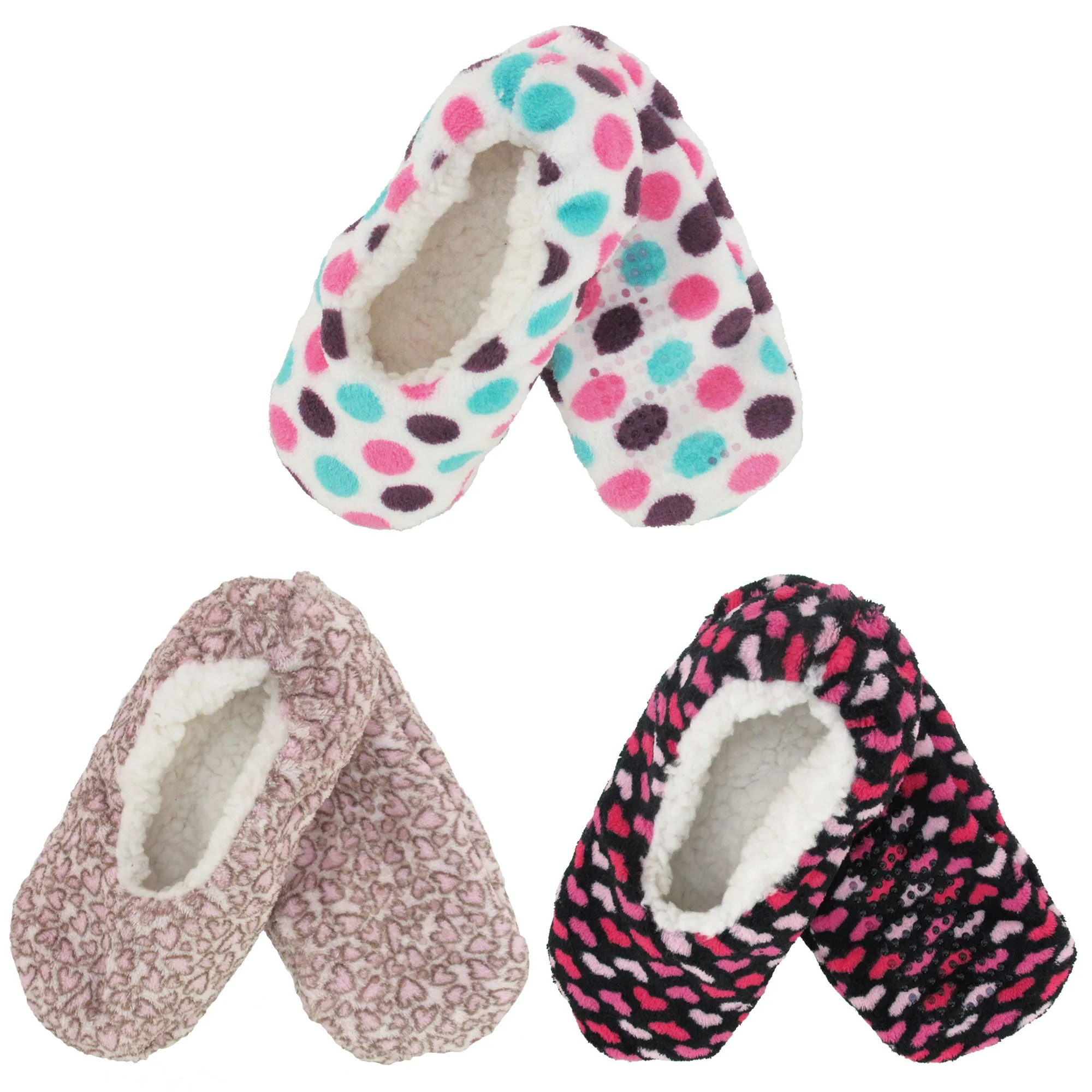 Women's Fuzzy Furry Footies Non-Slip Lined Slippers