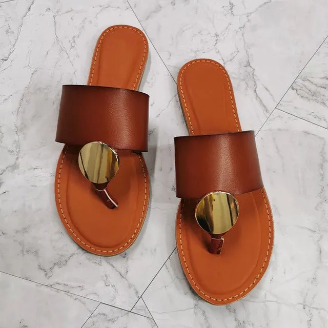 ZONNEBLOEM Leather Slip-On Sandals